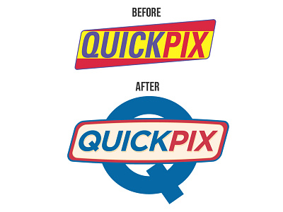 QuickPix logo cleanup. Before and After