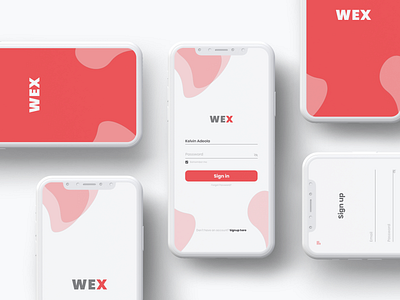 Wex un-boarding Ui mockup