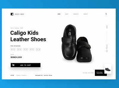 Mini men | Shoe Shopping Page design figma figmaafrica minimal nigeria ui ux