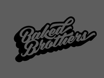 Baked Brothers calligraphy clothing brand lettering