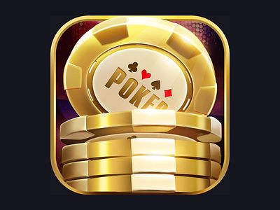 Poker game chip game design icon design