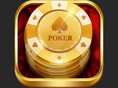 Poker game chip drawing game design icon design