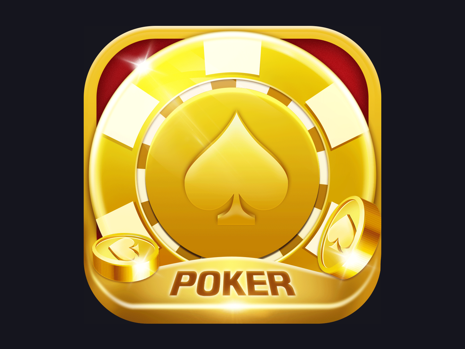 Poker game chip drawing game design icon design