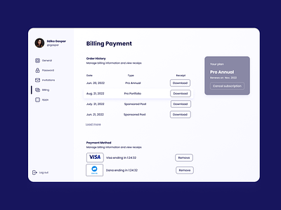 Billing Payment Page