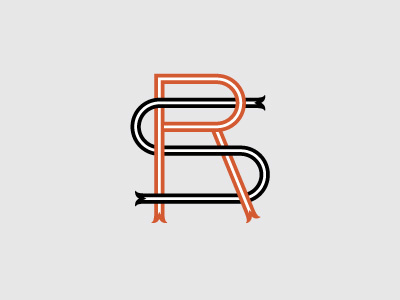 Monogram - S R black lettering monogram orange r s type typography wip