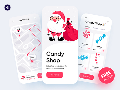 Christmas Candy Shop 18design app design free illustration merry xmas merrychristmas product design santa santaclaus ui uidesign uikit vector xmas