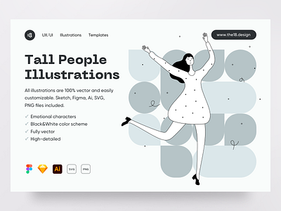 Tall People Illustrations 18design character clean clean ui color colorful colors fonts girl hero illustration illustrations interface minimalism persona typography ui uidesign vector woman