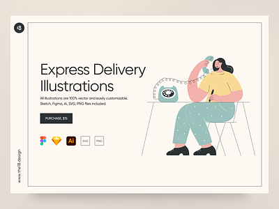 Delivery Illustrations 18design call calling character clean clean ui colorful colors deliver delivery delivery app delivery service food delivery food delivery website illustration interface minimalism ui uidesign vector