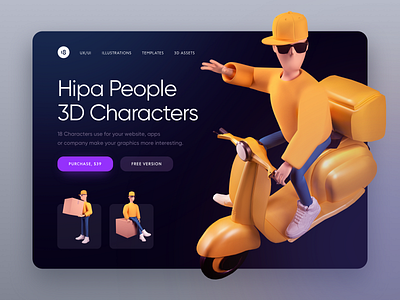 Hipa People, 3D Characters 🔥 18design 3d 3d character character clean clean ui colorful colors dark app dark ui illustration interface minimal minimalism minimalist minimalistic typogaphy ui uidesign vector