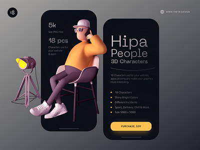 Hipa People 🔥 3D Characters 18design 3d 3d character 3d modeling character clean clean ui colorful colors dark ui illustration interface minimal minimalism minimalist minimalistic typography ui uidesign vector