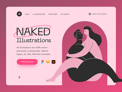 Naked Illustrations 18design character clean clean ui colorful colors couple couples erotic illustration interface love minimalism naked nude sex sexy ui uidesign vector