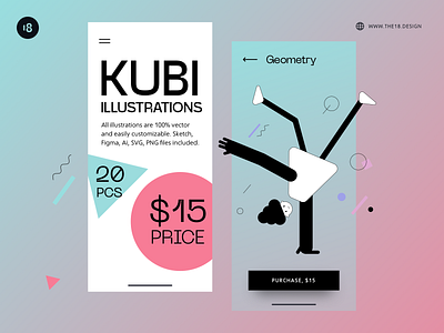 Kubi Illustrations ✨ 18design black white blackandwhite character clean clean ui colorful geometic geometry illustration interface minimal minimalism minimalist minimalistic people people illustration ui uidesign vector