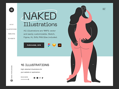 Naked Illustrations 😍 18design character clean clean ui colorful colors couple couple illustration girl illustration interface love minimalism naked nude sexy typography ui uidesign vector