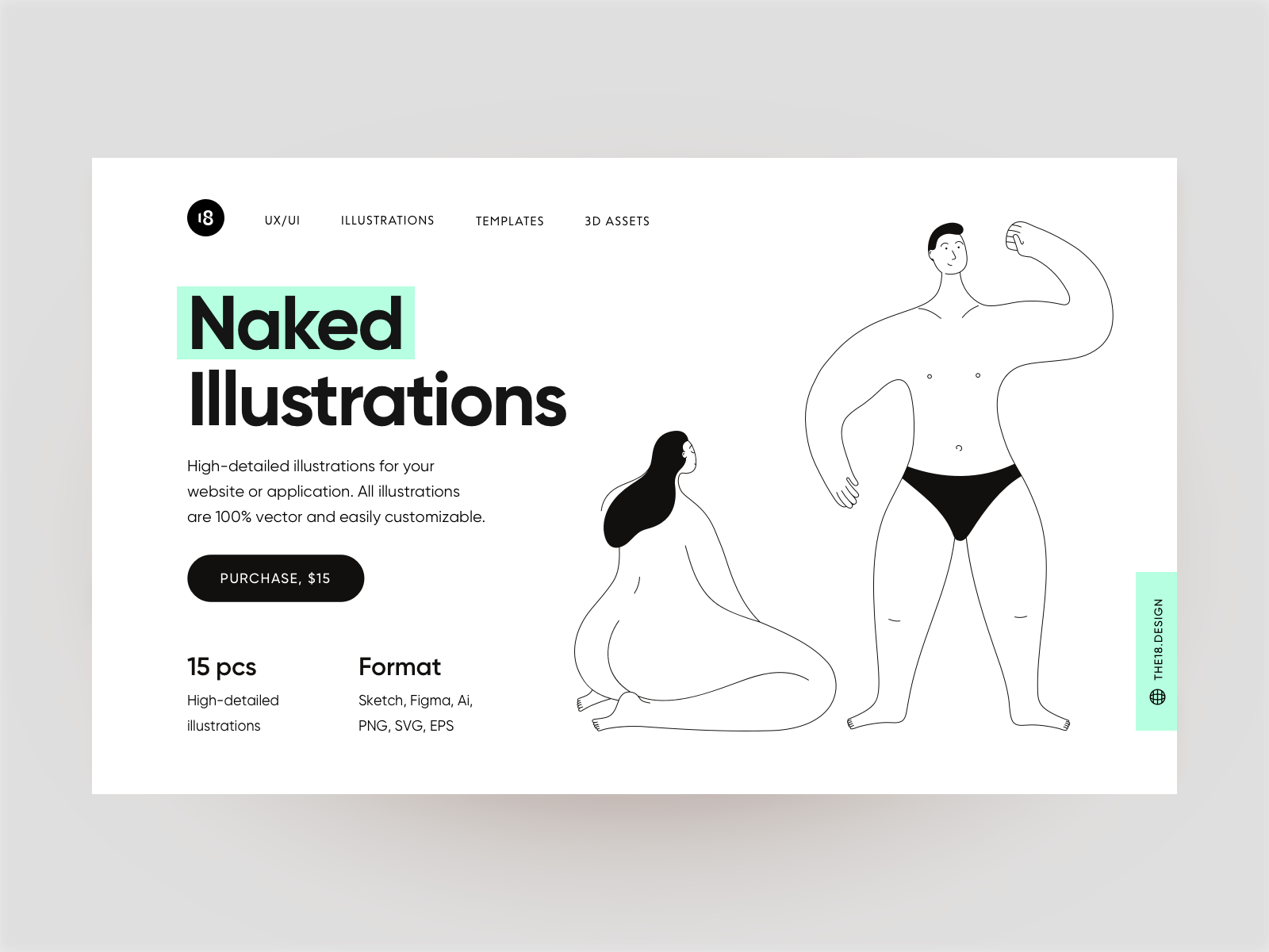 Naked Illustrations ❤️ 18design clean clean ui colorful couple couple illustrations erotic illustration minimalism naked naked illustrations nude sex ui uidesign