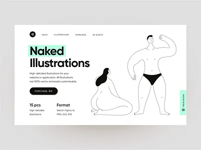 Naked Illustrations ❤️ 18design clean clean ui colorful couple couple illustrations erotic illustration minimalism naked naked illustrations nude sex ui uidesign