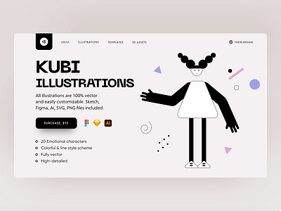 Kubi Illustrations ✨ 18design character characters clean clean ui colorful colors design hero illustration interface landing landingpage minimalism people illustration product typography ui uidesign usability