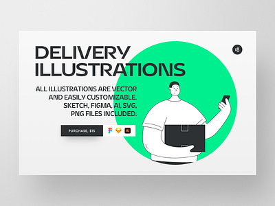 Delivery Illustrations 18design characters clean clean ui colorful colors courier courier illustration delivery delivery app delivery illustration delivery service download hero illustration minimalism purchase trend ui uidesign
