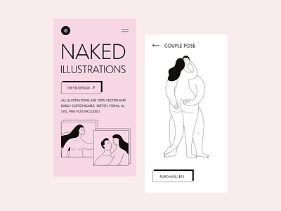 Naked Illustrations 18design clean clean ui couple couple illustration girl girl illustration illustration love love illustration minimalism naked nude nude illustation sex sex illustation sexy sexy girl ui uidesign