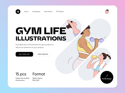 GYM LIFE Illustrations 18design clean colorful colors crossfit gym gym boy gym characters gym girl gym illustration gym men gymlife illustration sport sport illustration trendy typography ui uidesign workout