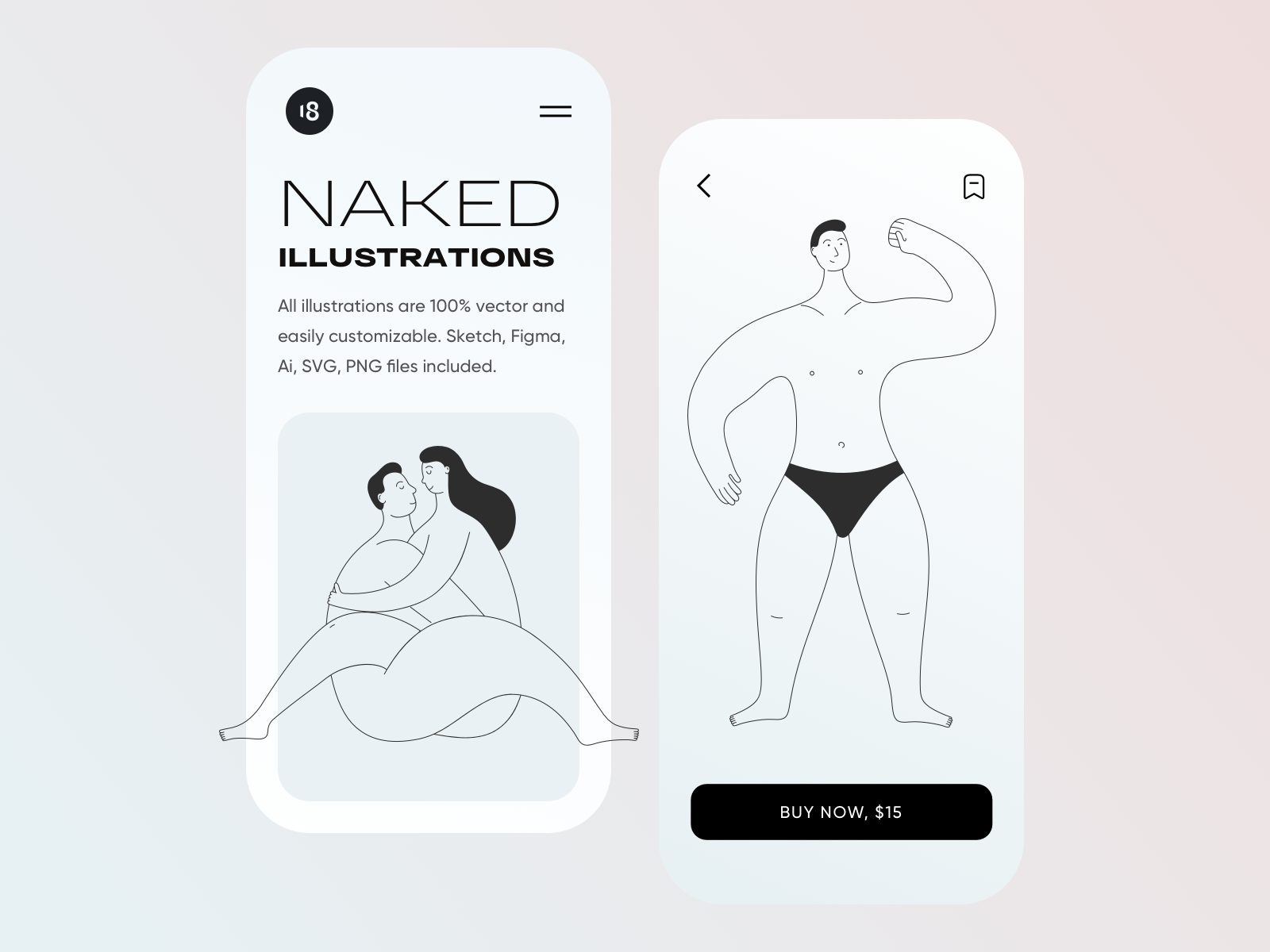 Naked Illustrations 18design characters clean clean ui couple couple illustration illustration love love illustration minimalism naked naked illustrations nude nude illustration sex sex illustration sexy sexy illustration ui uidesign