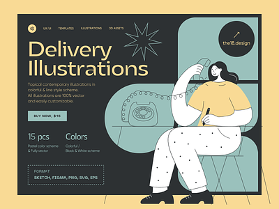 Delivery Illustrations 18design clean clean ui delivery delivery app delivery illustrations delivery service food food delivery food delivery app food delivery application food delivery service food illustration illustration minimalism order pizza pizza delivery ui uidesign
