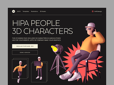 Hipa People 3D Characters 18design 3d 3d character 3d illustration 3d illustrations 3d men 3d people 3d webdesign 3d website clean clean ui illustration minimalism startup startup illustration stylish trend 2022 trendy ui uidesign