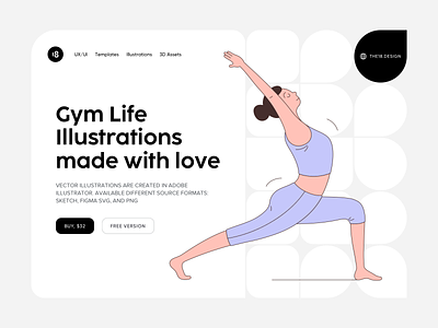 GYM LIFE Illustrations 18design clean clean ui crossfit crossfit illustration gym gym illustration illustration minimalism sport sport girl sport illustration sports trend 2022 trend sport trendy ui uidesign yoga yoga illustration