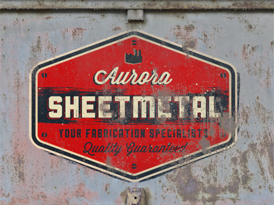 Aurora Sheetmetal Logo aged aurora distressed graphic design logo design retro sheetmtal texture vintage