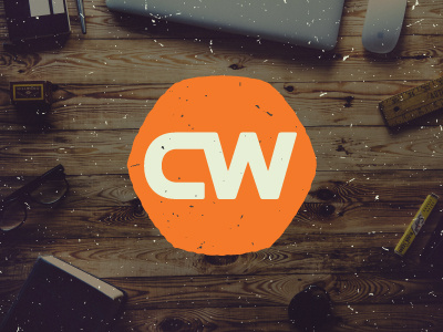 CW logo treatment aged bold brand branding design draplin logo logo design orange portfolio typography vintage
