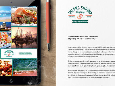 Branding for Inland Shrimp Company brand branding business card collateral design graphic design ipad letterhead logo mockup print website