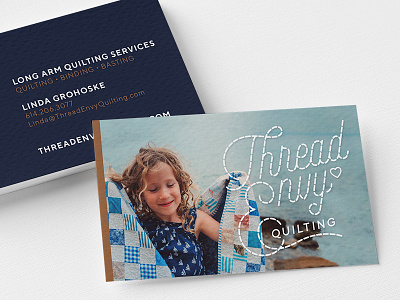 Thread Envy Quilting Business Card adobe business card creative design graphic design illustrator logo logo design quilting type typography