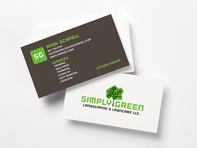 Simply Green Branding branding business card design graphic design green landscaping logo logo design
