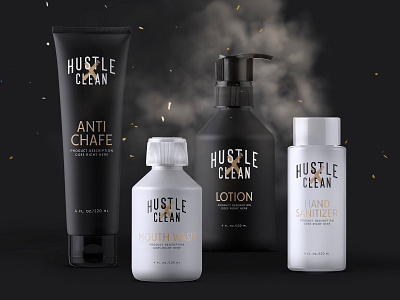 Packaging concept - Hustle Clean WIP adobe brand branding creative design graphic design illustrator logo packaging photoshop texture type typography