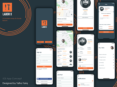 Labor X app branding color concept design icon ios logo product design prototype typography ui ux