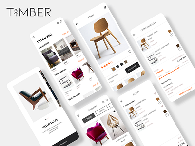 Timber - Furniture eCommerce concept app UI