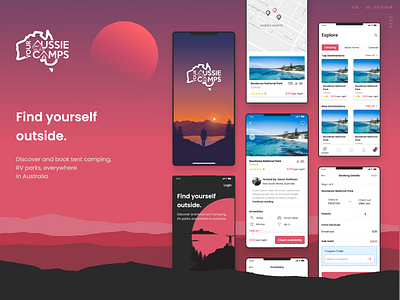 Online Campsite Booking Application adobe android app application booking oline branding campsite design ios motorhome ondemand ui ui design ux xd