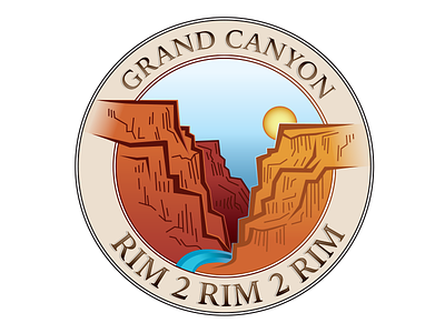 Grand Canyon - Rim 2 Rim 2 Rim arizona grand canyon logo national park trail running tshirt