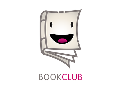 Bookclub app book book club character face happy logo reading smile
