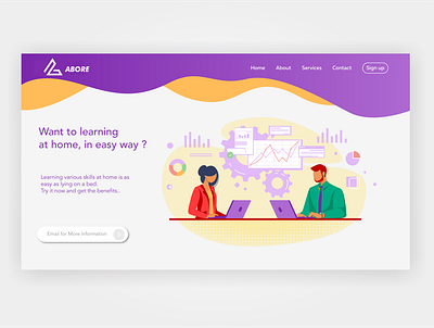 Abore Landing Page Design design homepagedesign illustration landingpage ui ux web website