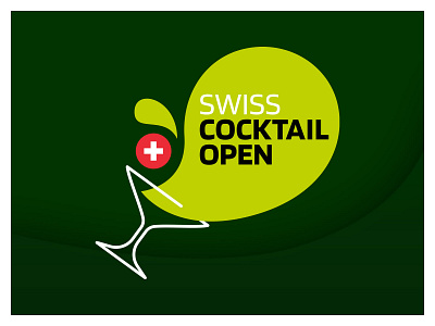 Logo Swiss Cocktail Open award branding cocktail drink graphic green lime logo open splash swiss