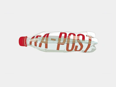 Message in a bottle «AA-Post» aa post bottle coke cola illustration pet plastic type vector