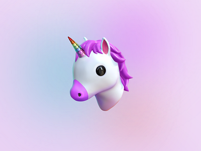 🦄 3D Unicorn Emoji 3d apple cartoon cute design emoji emojis icons illustration nomad sculpt sculpt ui ux