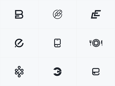 Logo projects black and white branding design graphic design logo logotype monogram stack of logo types of logo vector