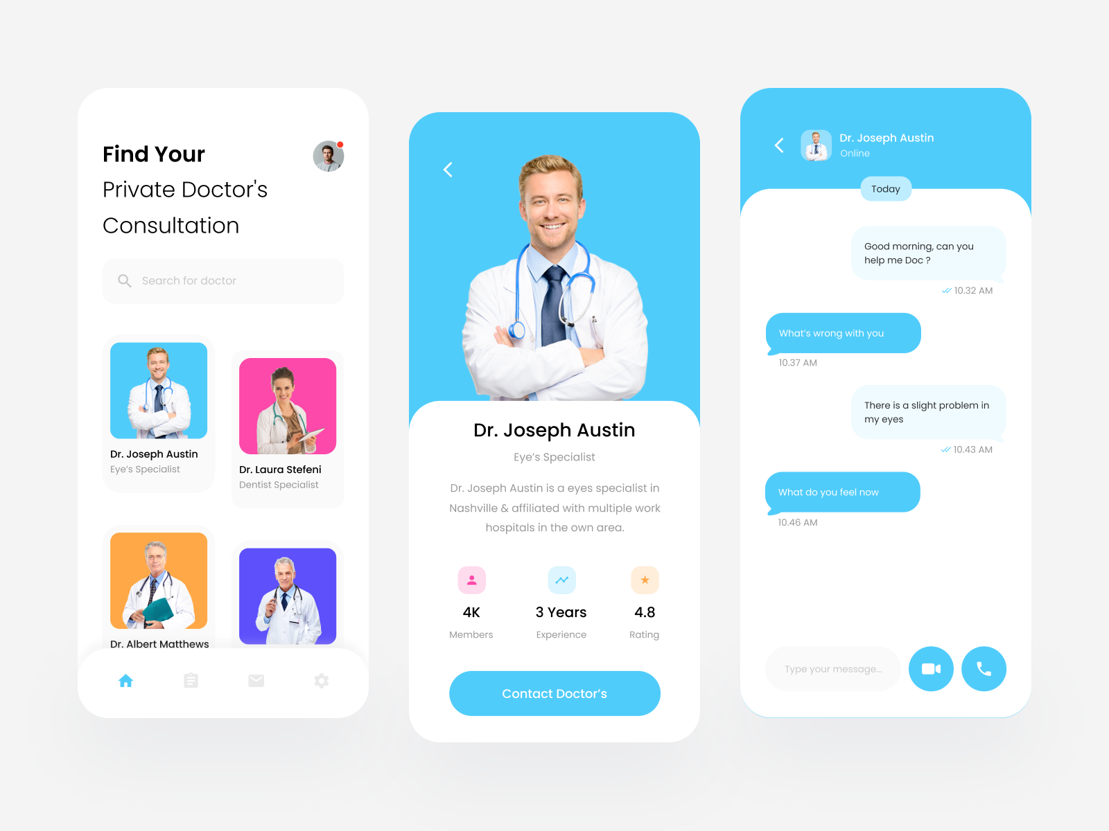 Doctor Consultation Mobile App Exploration by Yoğa Pratama on Dribbble