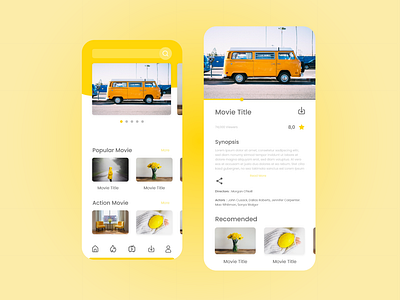 UI Video App - Simple Yellow White