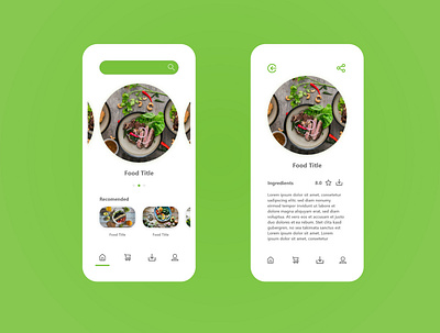 UI Food App Simple Green app design food food and drink food app illustration simple ui ui ux ui design uidesign ux vector