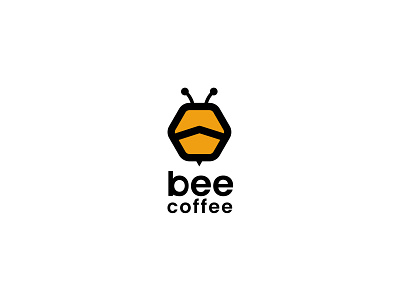 Bee Coffee Logo app branding design illustration logo simple vector