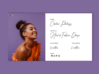 Daily UI Challenge: User Profile Page (Day 06) art daily 100 challenge dailyui dailyuichallenge design type typography ui uidesign ux