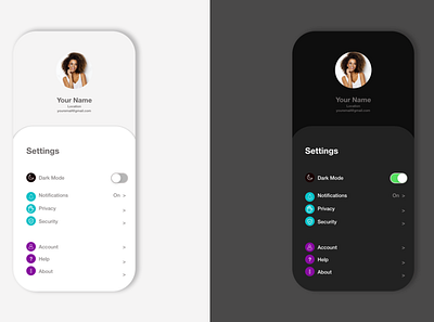 Daily UI Challenge: Settings (Day 07) app daily 100 challenge dailyui dailyuichallenge design typography ui uidesign ux web