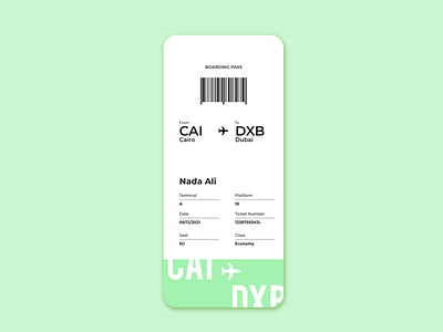 Daily UI Challenge: Boarding Pass (Day 24)